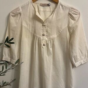 Cream Button-Up Blouse